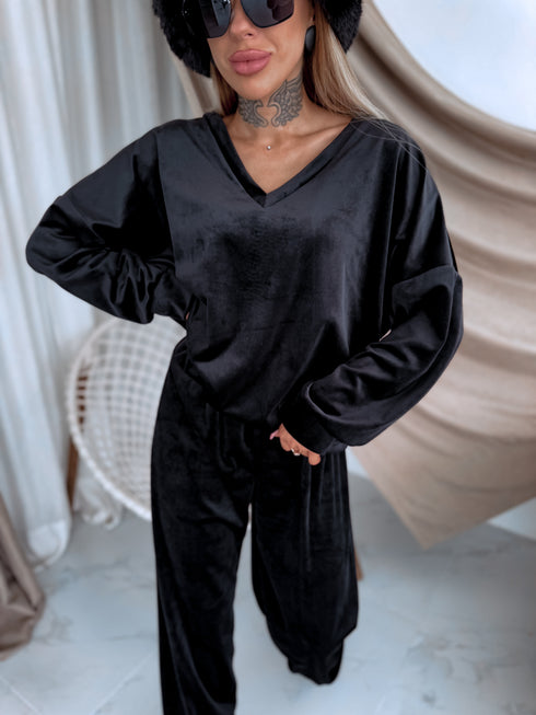 PLUS SIZE velvet set "TODAY 119769" - BLACK
